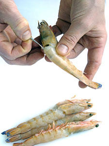 Deveined shrimps